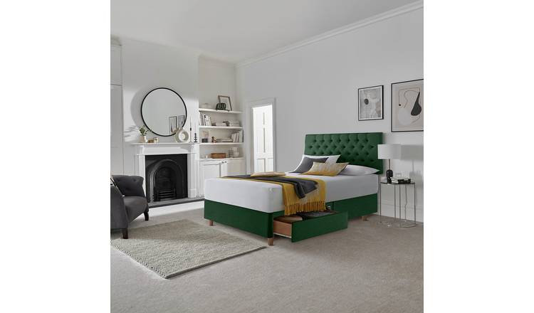 Silentnight Sassaria Superking 2 Drawer Divan Set - Green