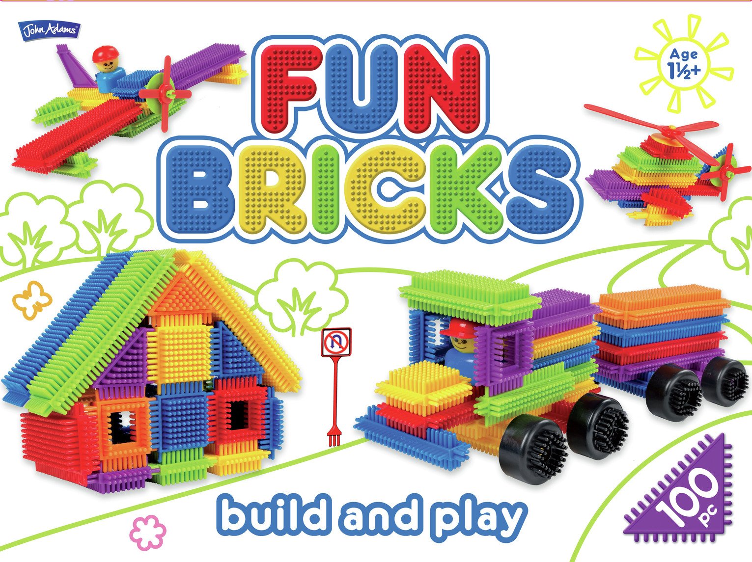 John Adams Fun Bricks - 100 Assorted Pieces