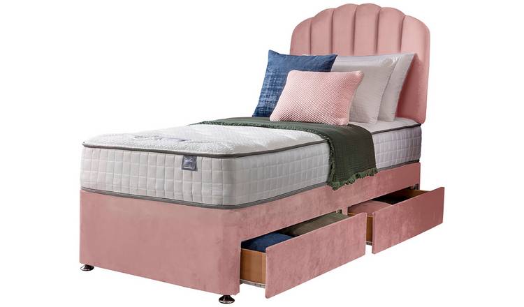 Silentnight Middleton 800Pkt Mem Single 2 Drw Divan Bed-Pink