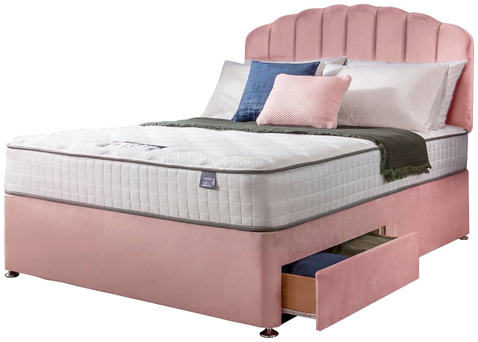 Silentnight Memory Kingsize 2 Drawer Divan Bed - Pink