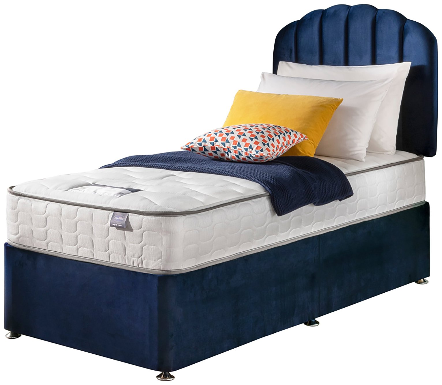 Silentnight Middleton Single Comfort Divan Bed - Blue