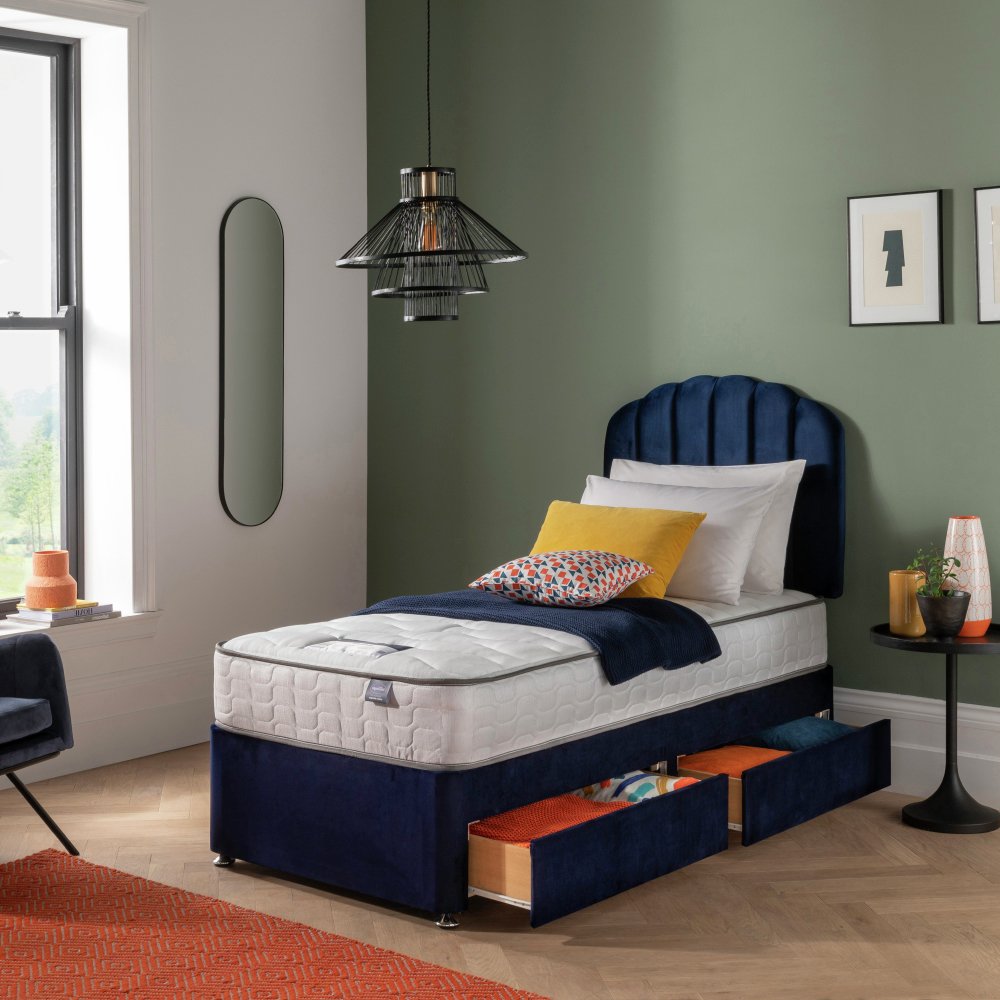 Silentnight Middleton Single 2 Drawer Divan Bed - Blue