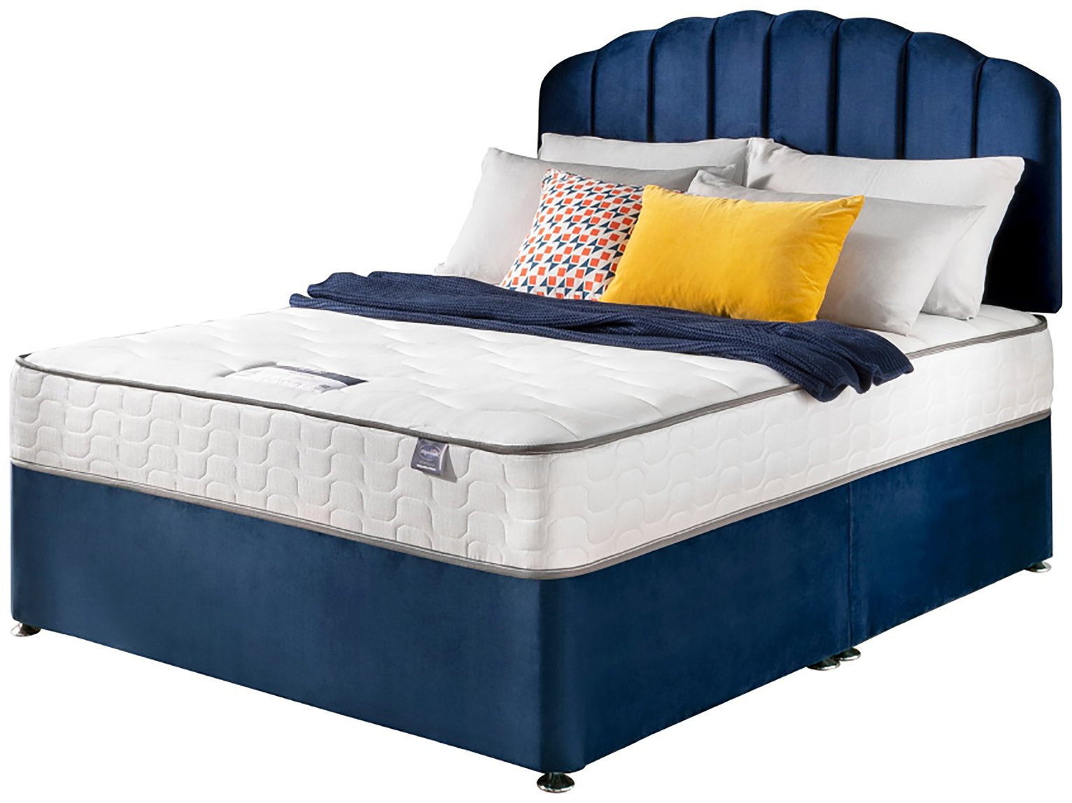 Silentnight Middleton Double Comfort Divan Bed - Blue