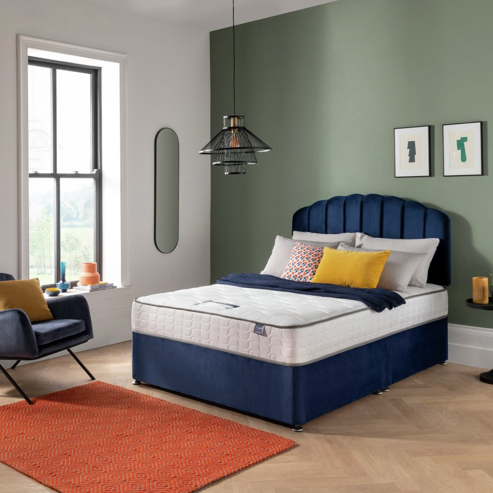 Silentnight Middleton Double Comfort Divan Bed - Blue