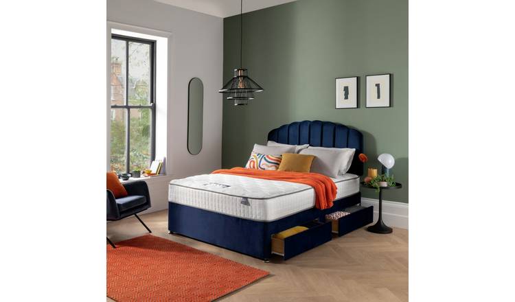 Silentnight Middleton Double Memory 4 Drawer Divan Bed- Blue