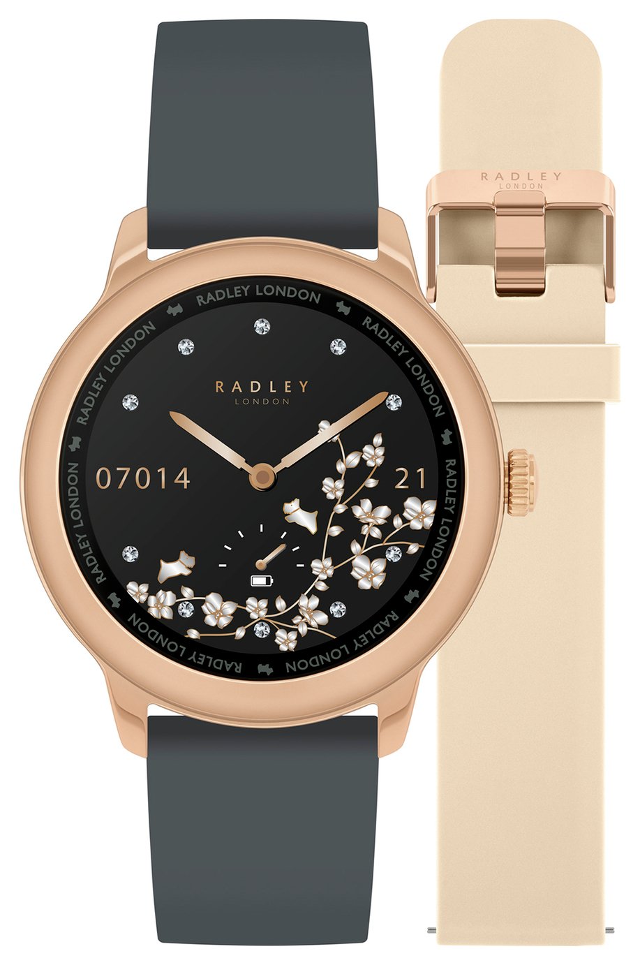 Radley Pink/Grey Silicone Strap Smart Watch Set