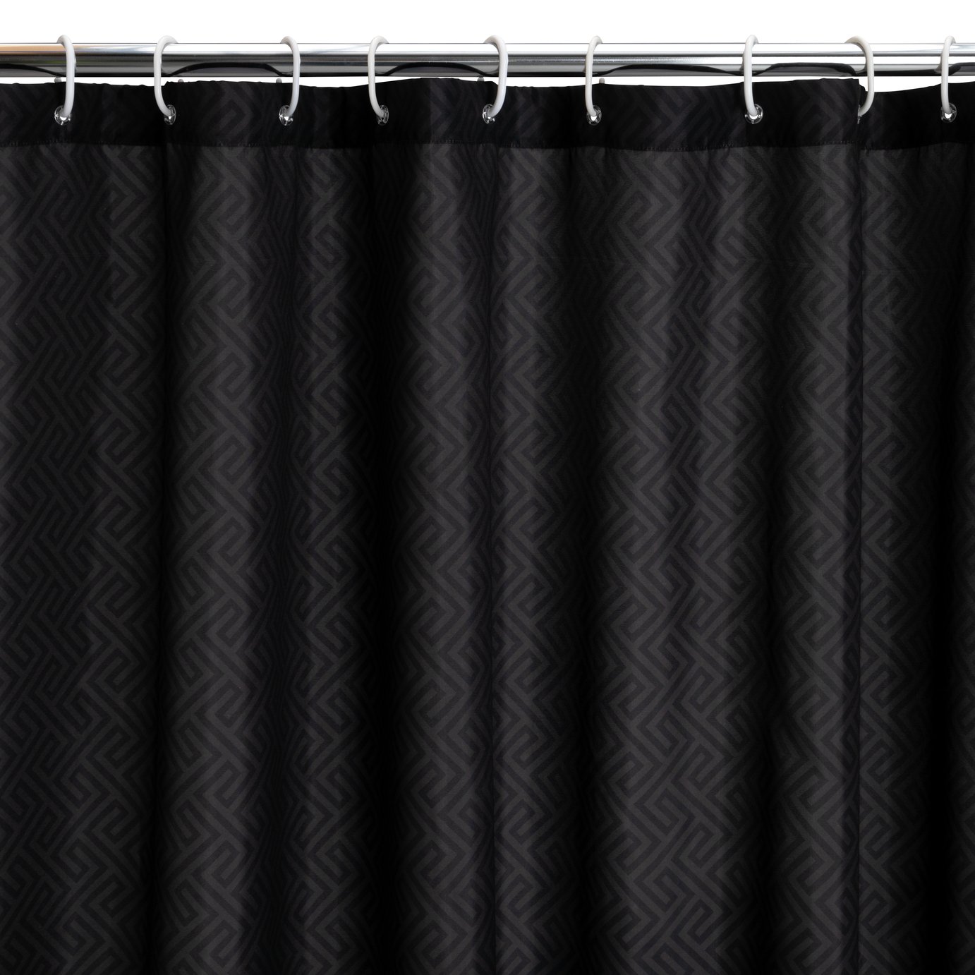Habitat Weave Print Shower Curtain - Black