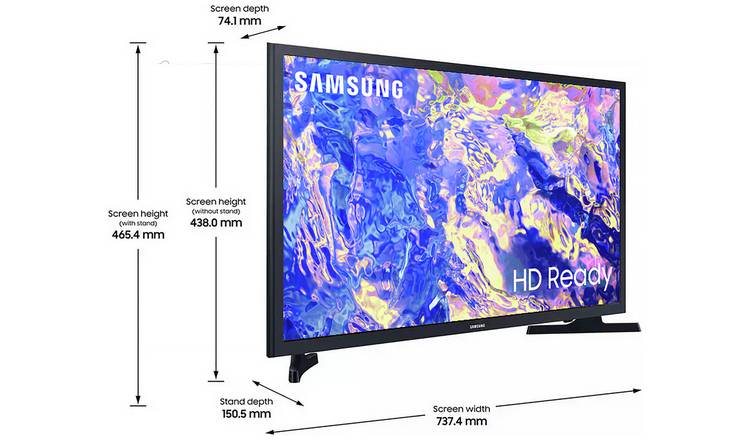 Samsung 70 inch on sale tv stand width