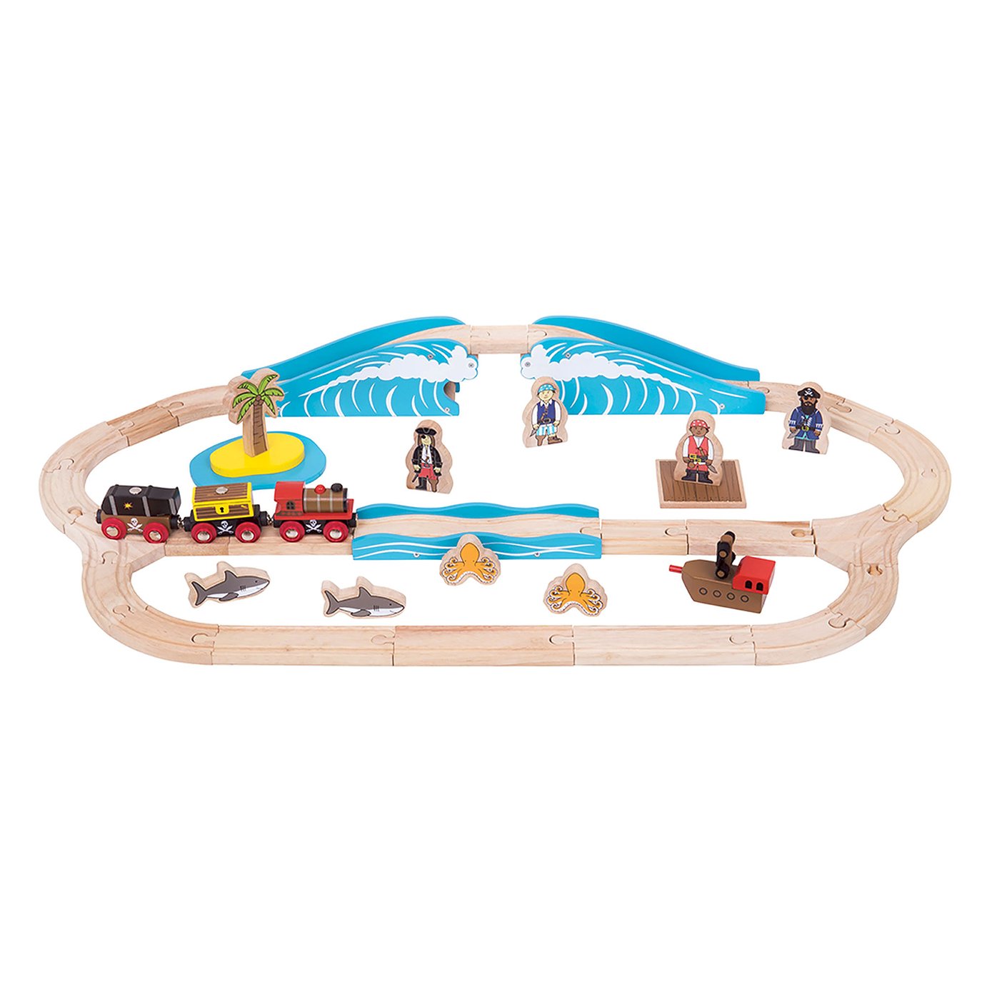 BigJigs Wooden Pirate Train Set