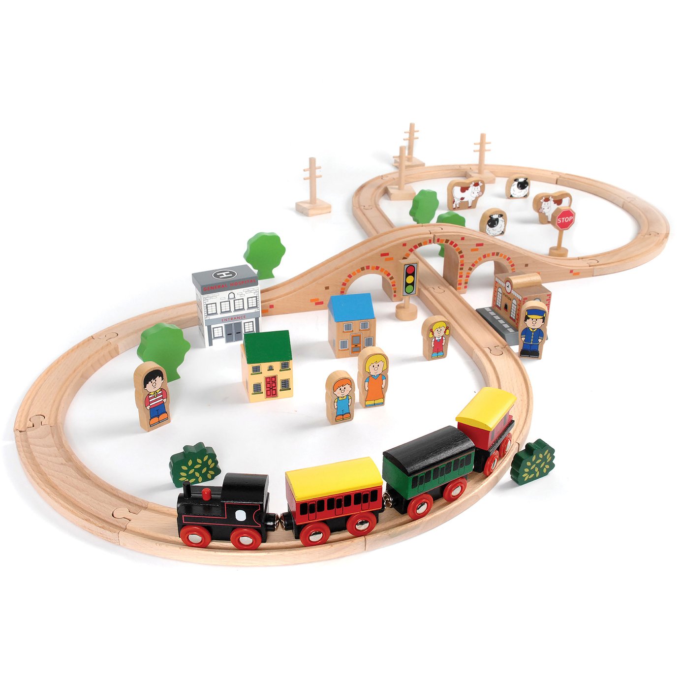 argos wooden train table