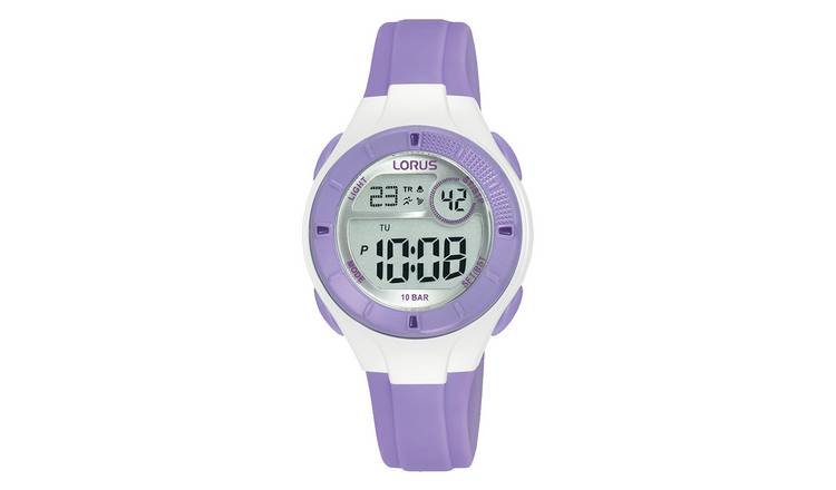 Buy Lorus Ladies Purple Polyurethane Strap Watch Womens