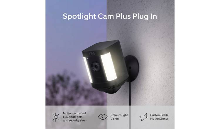 Ring Spotlight Cam Plus Plug-In, Outdoor Plug-In Security Camera