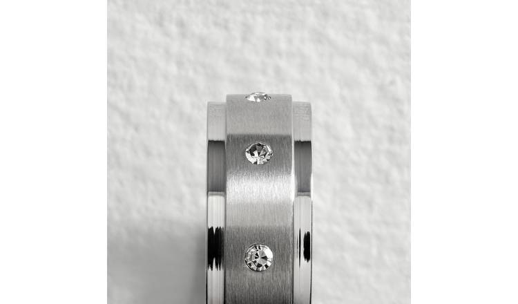 Mens stainless steel sales cubic zirconia rings