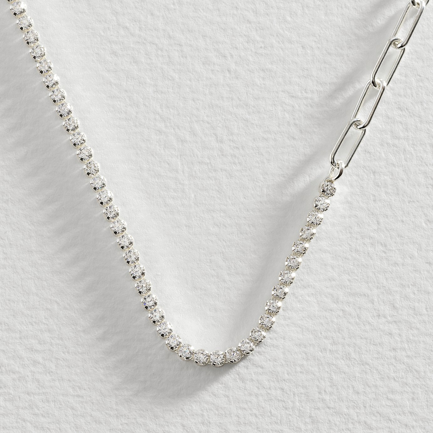 Revere Sterling Silver Cubic Zirconia Chain Necklace