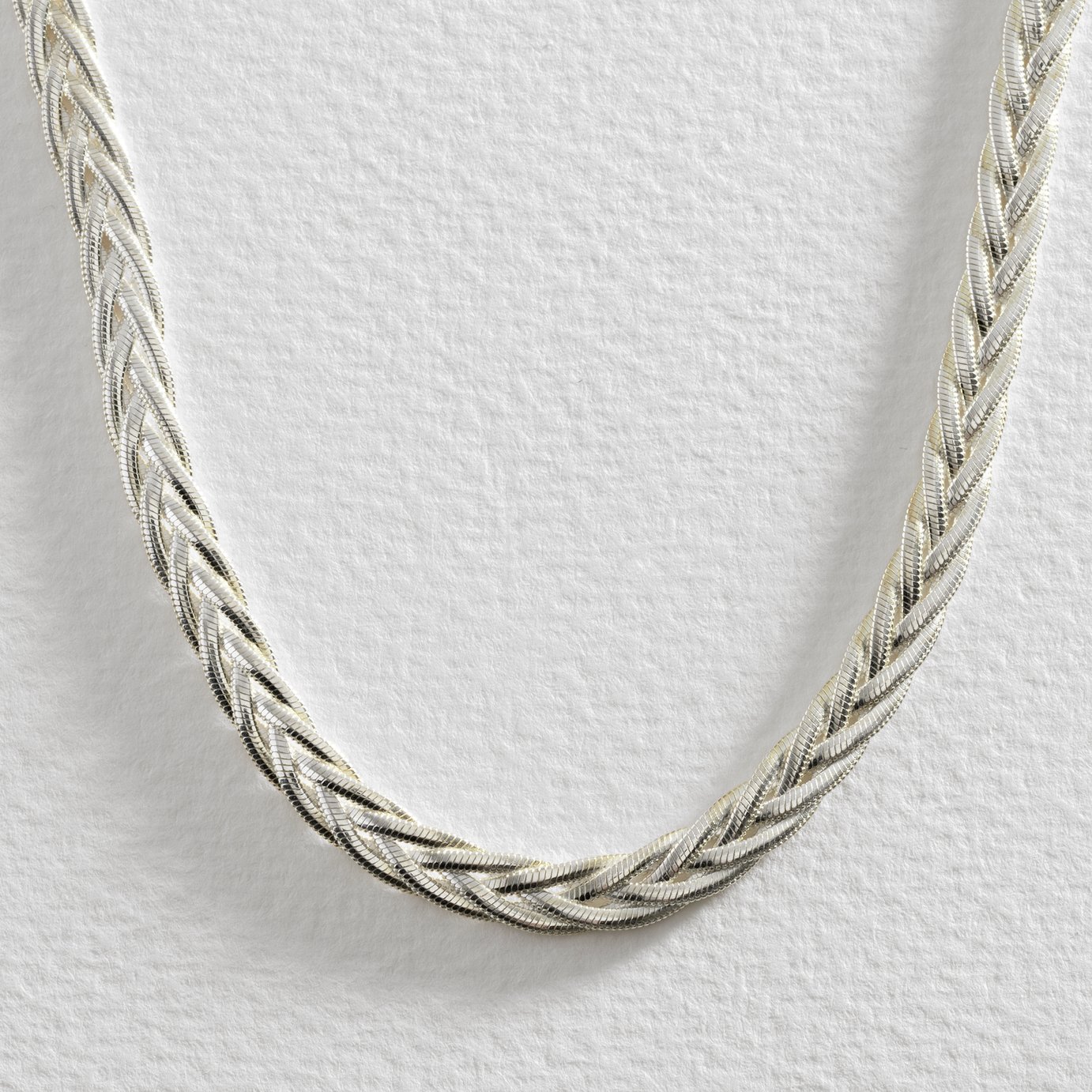 Revere Sterling Silver Oval Wheat Shape Snake Chain Necklace