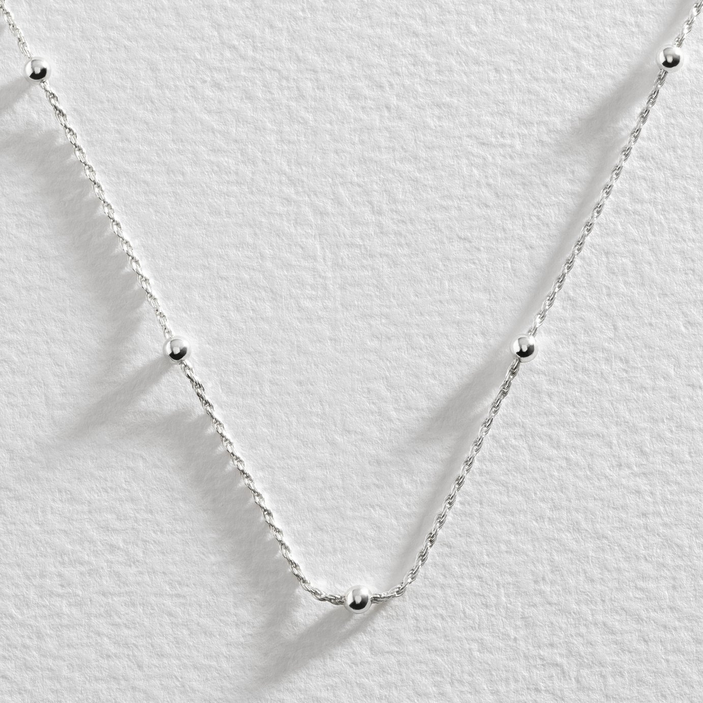 Revere Sterling Silver Beaded Rope Chain Necklace