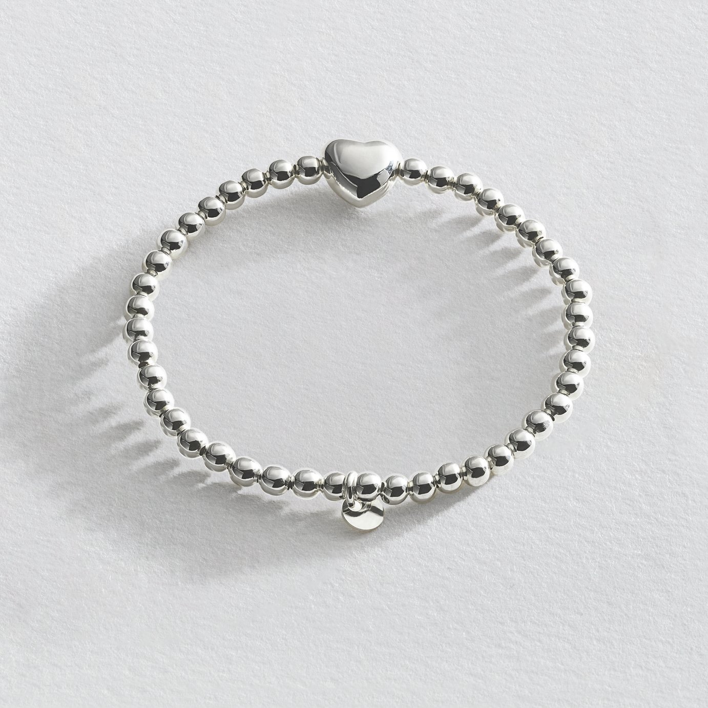 Revere Sterling Silver Beads Round Shape and Heart Bracelet