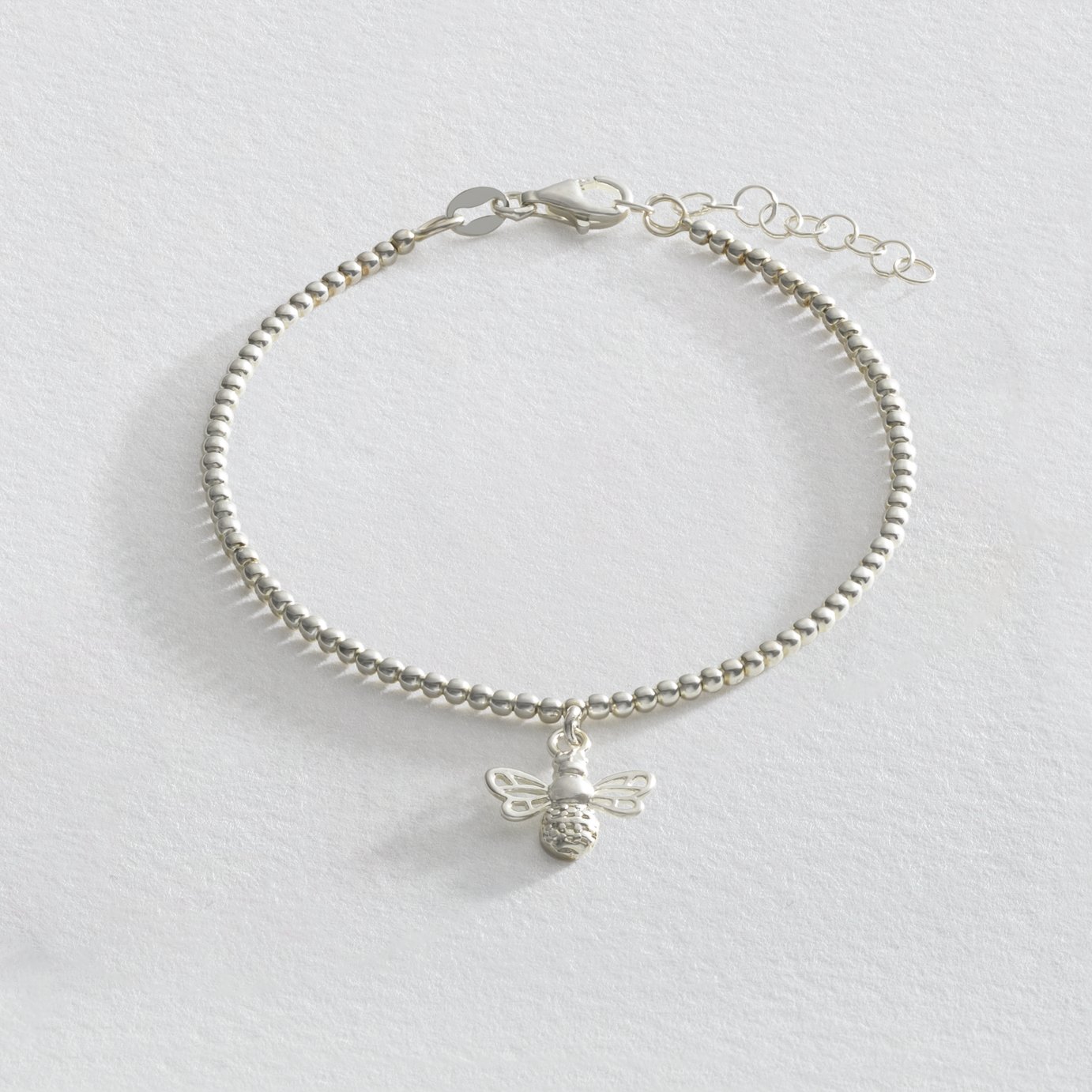 Revere Sterling Silver Beaded Bee Pendant Bracelet