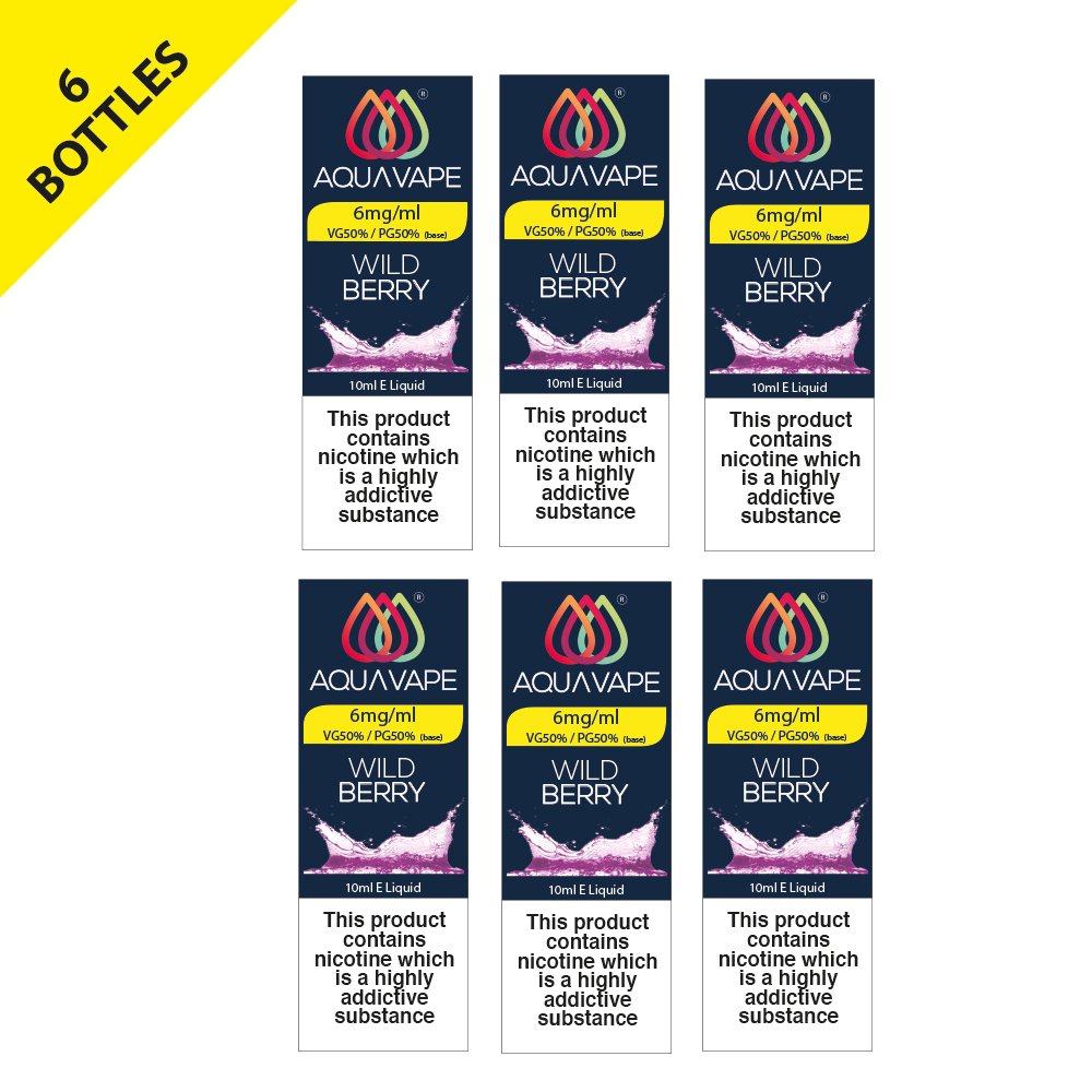 Aqua Vape Wild Berry 6mg 6 Pack