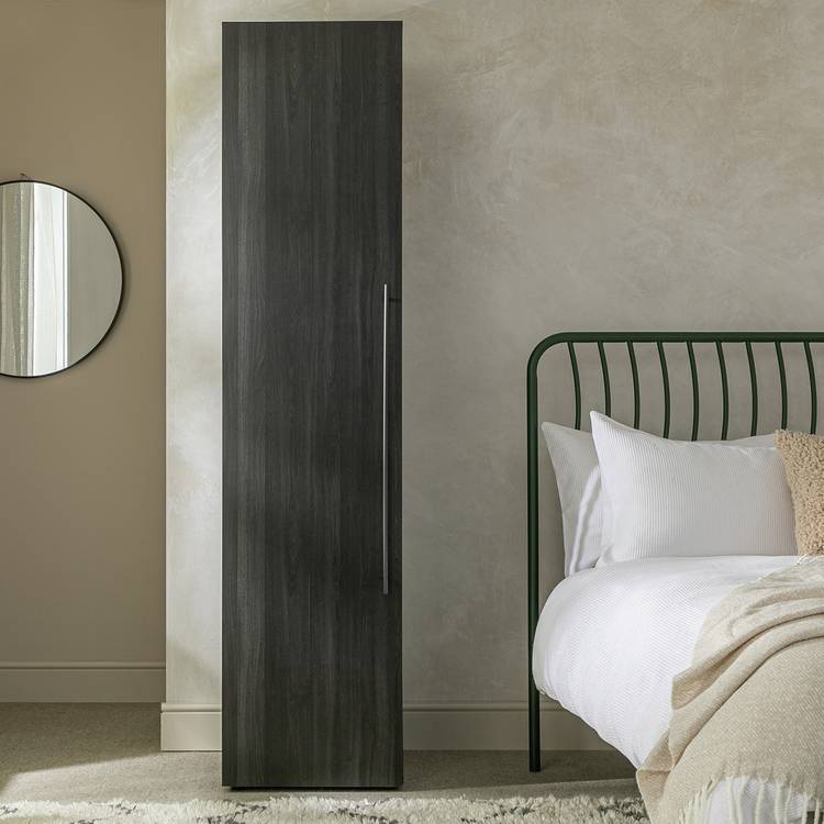 Habitat Atlas 1 Door Wardrobe - Black & Brown 0
