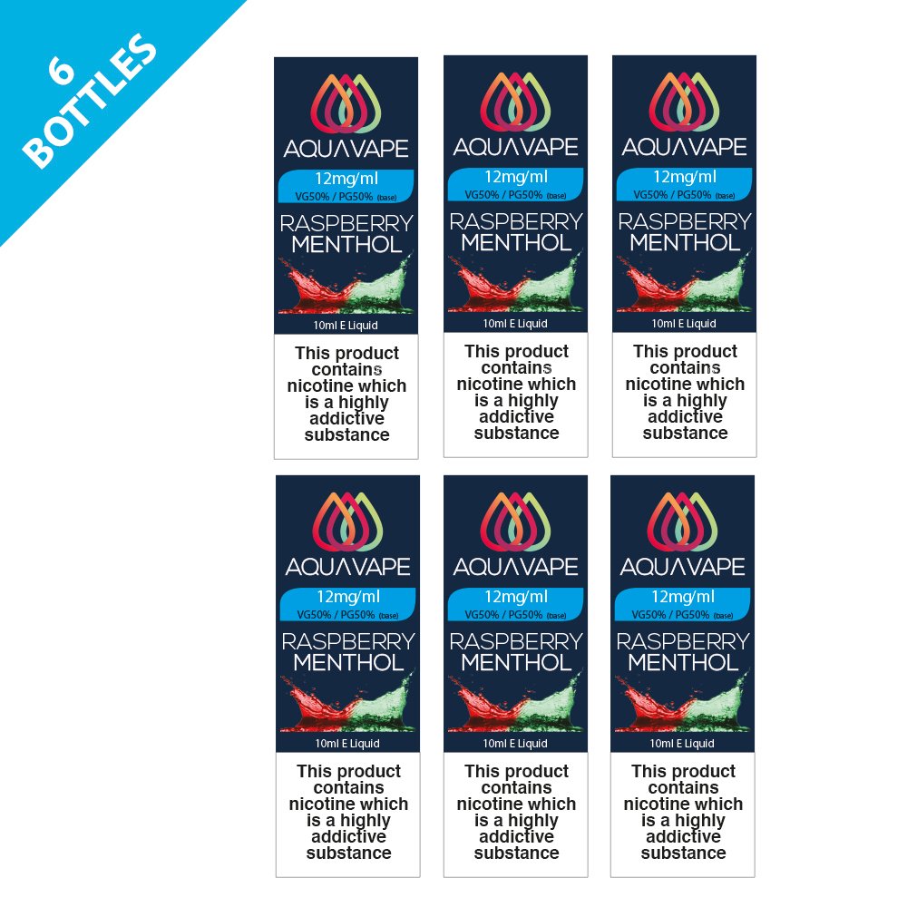 Aqua Vape Raspberry Menthol 12mg 6 Pack