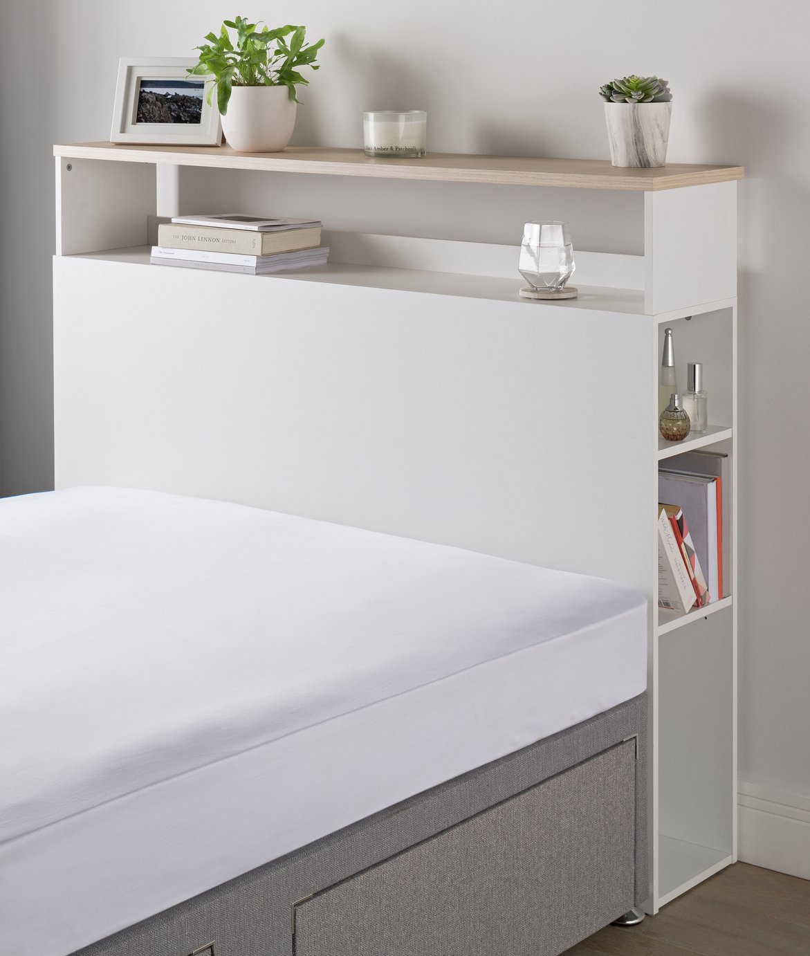 Argos Home Double Storage Headboard - White