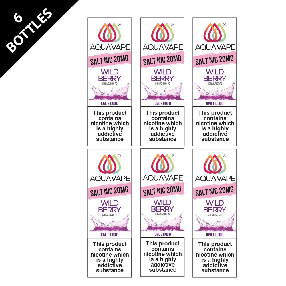 Aqua Vape Nic Salt Wild Berry 20mg 6 Pack