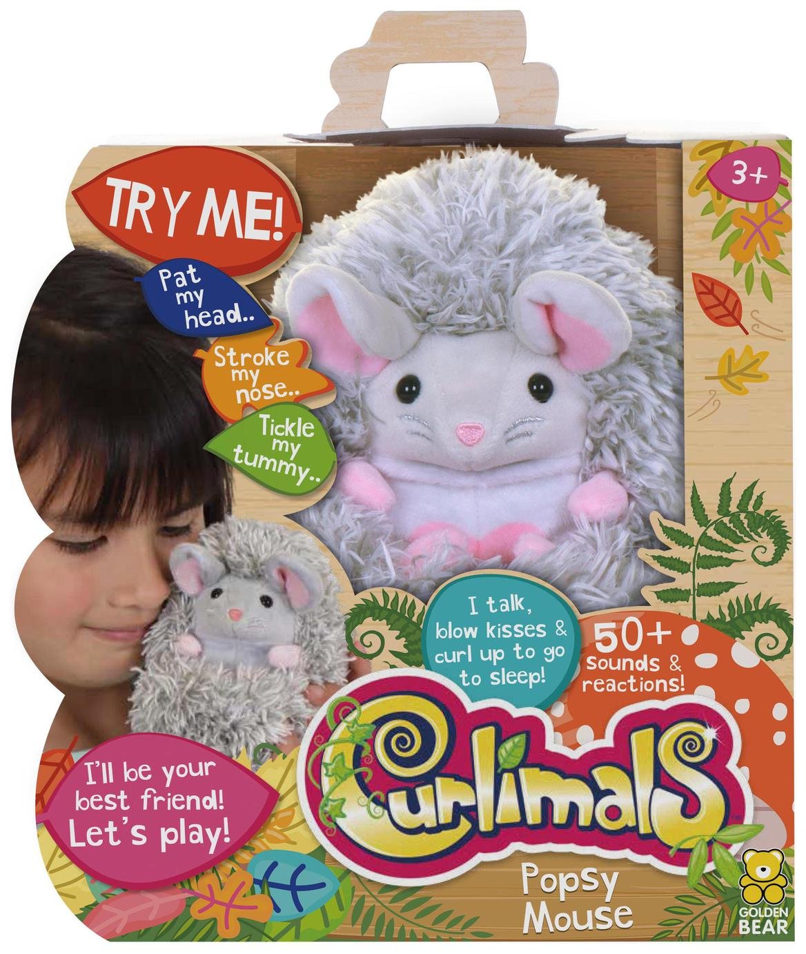 Curlimals Popsy The Mouse Plush