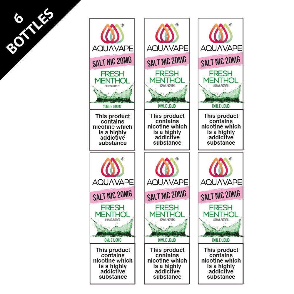 Aquavape Nic Salt Fresh Menthol 20mg 6 Pack