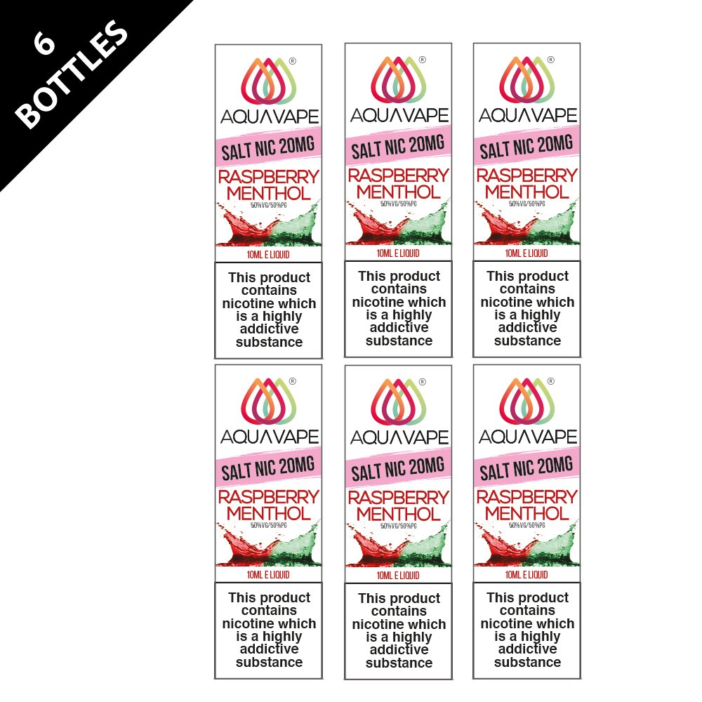 Aquavape Nic Salt Raspberry Menthol 20mg 6 pack