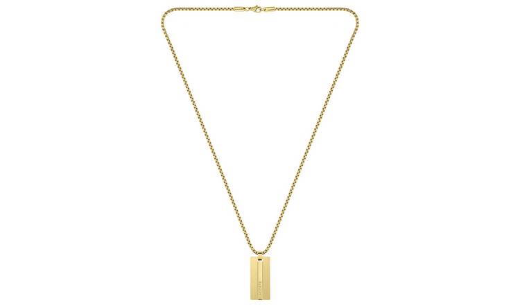 Buy Lacoste Men's Yellow Gold Plated Pendant Necklace | Mens necklaces ...