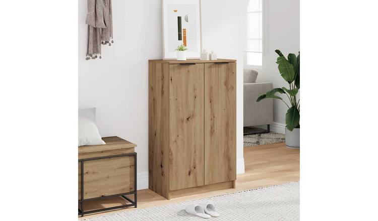 Walplus Engineered Wood Shoe Cabinet - Artisian Oak - 59 x 35 x 100.5 cm