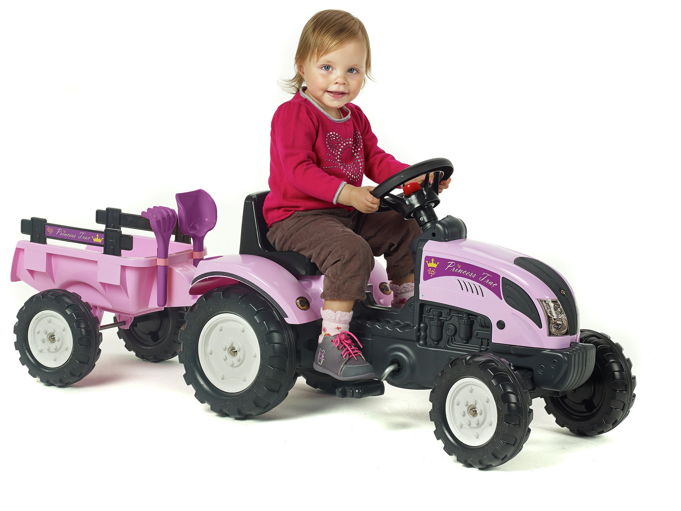 Falk Tractor and Trailer Unit Ride On - Pink