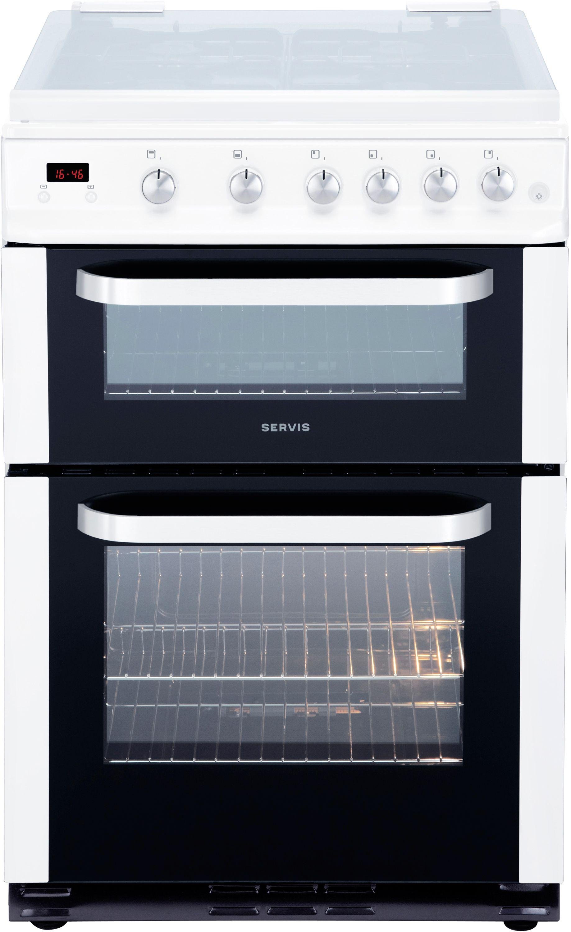 Servis DG60W Double Gas Cooker - White