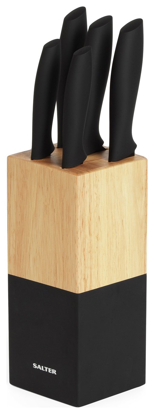 Salter 5 piece Knife Block Set - Black