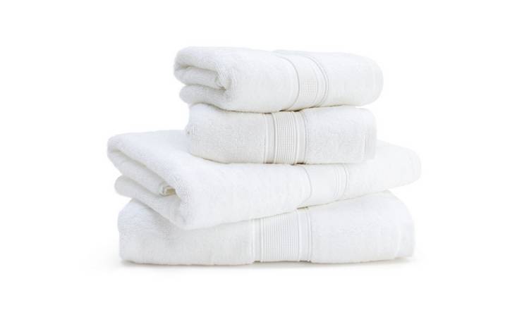 4pc Bath Towel/Hand Towel Set in White, Adult Unisex, Size: One Size