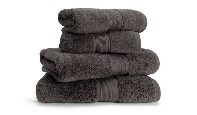 Black and discount grey towel set