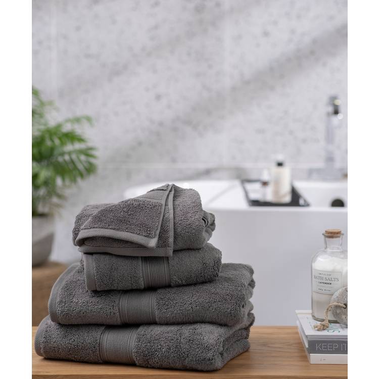 Habitat Cotton Supersoft 4 Piece Towel Bale - Dark Grey 0