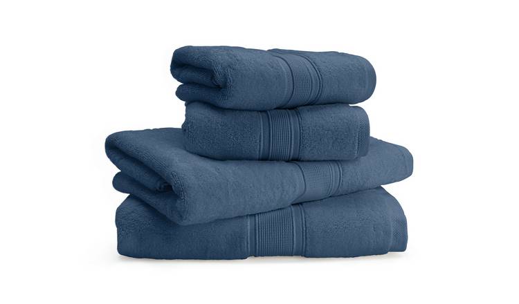 Habitat Cotton Supersoft 4 Piece Towel Bale - Ink Blue