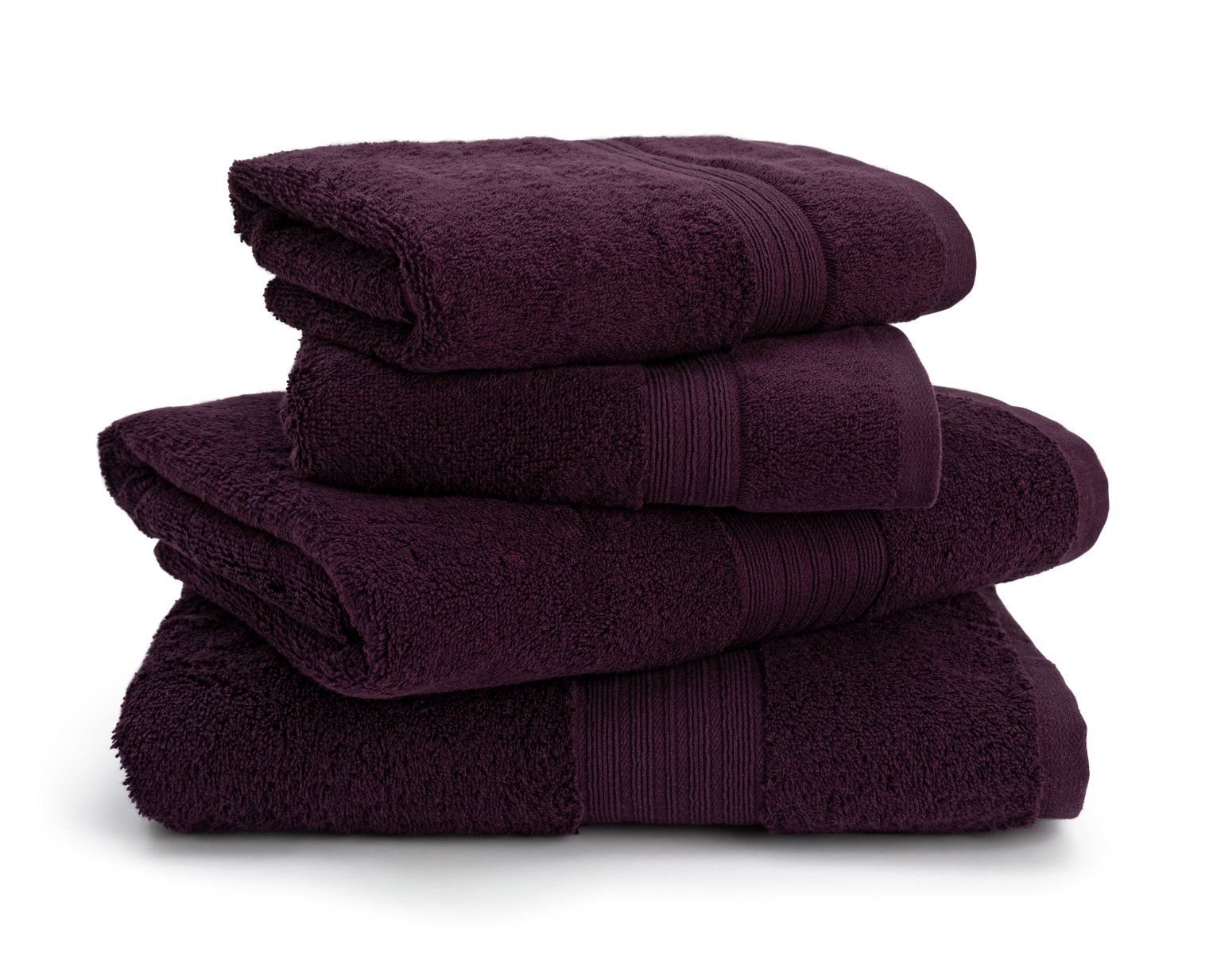 Habitat Egyptian Cotton 4 Piece Towel Bale - Aubergine