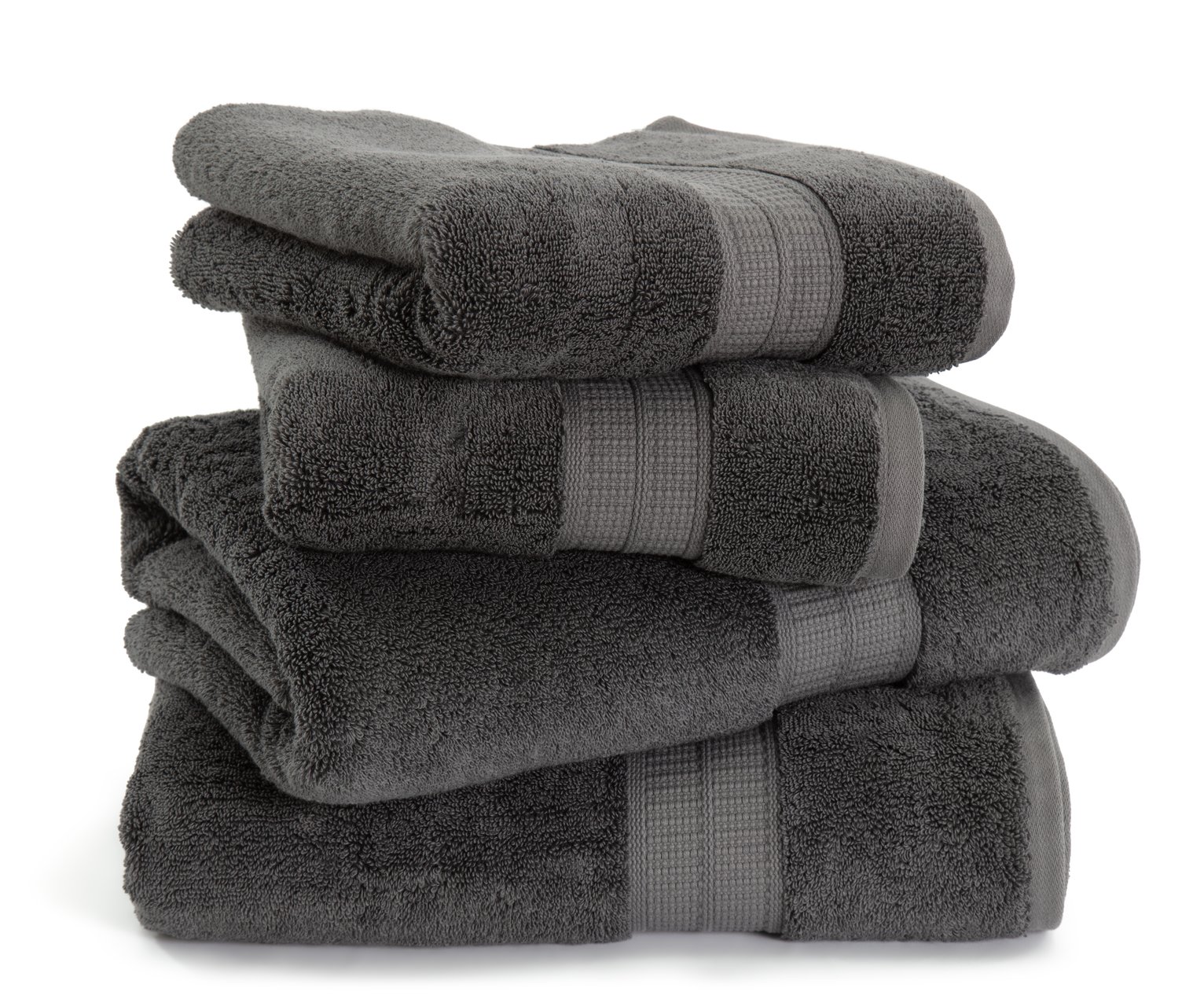 Habitat Lyocell 4 Piece Towel Bale - Charcoal