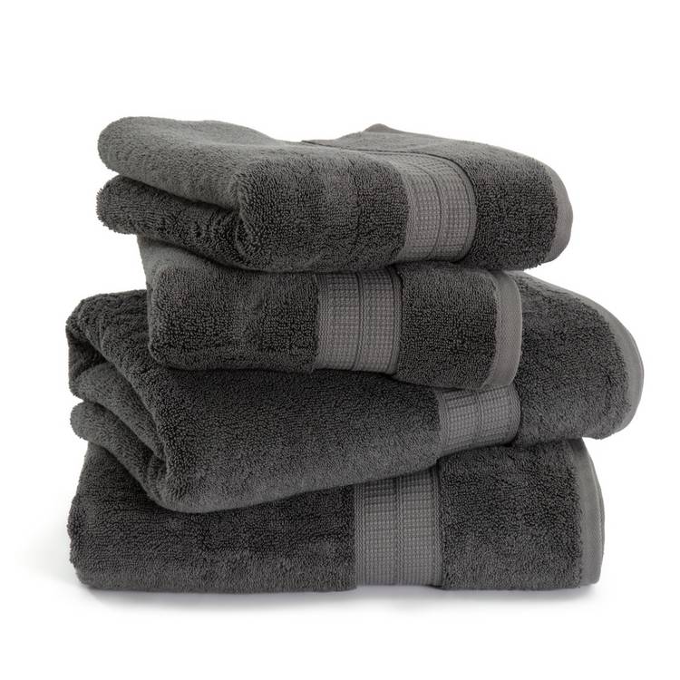 Habitat Lyocell 4 Piece Towel Bale - Charcoal 0