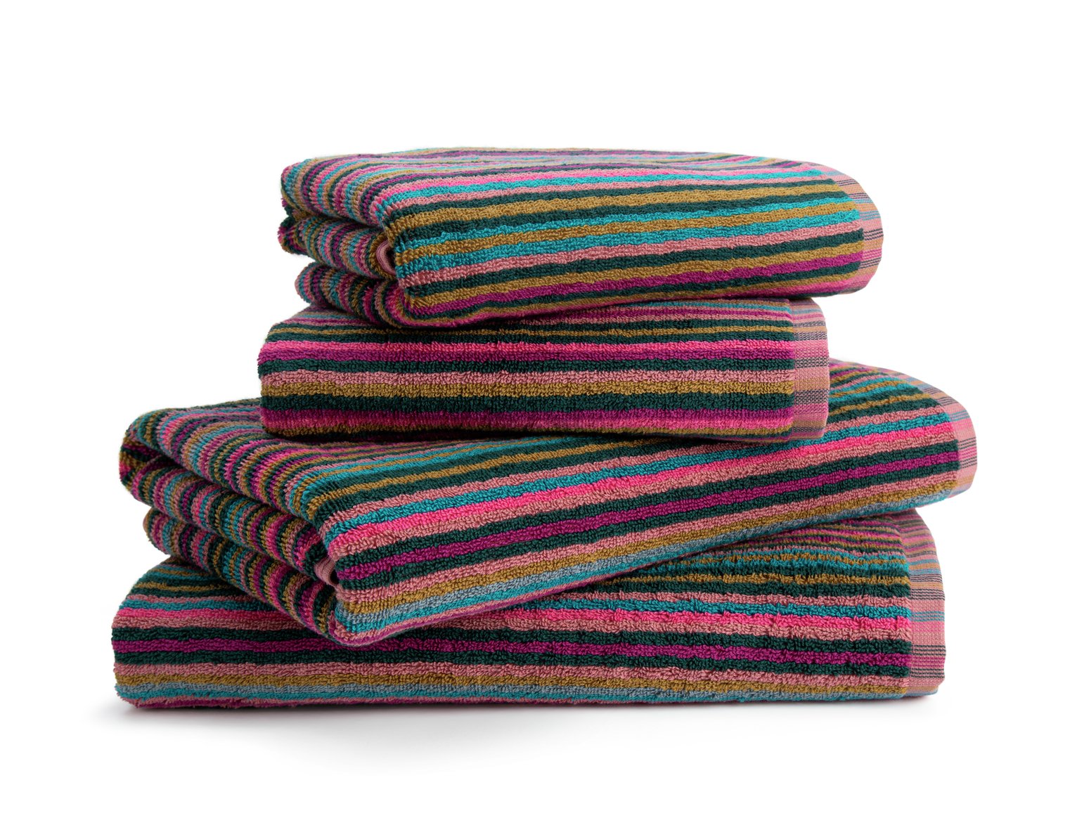 Habitat Bright Stripe 4 Piece Towel Bale - Multicoloured