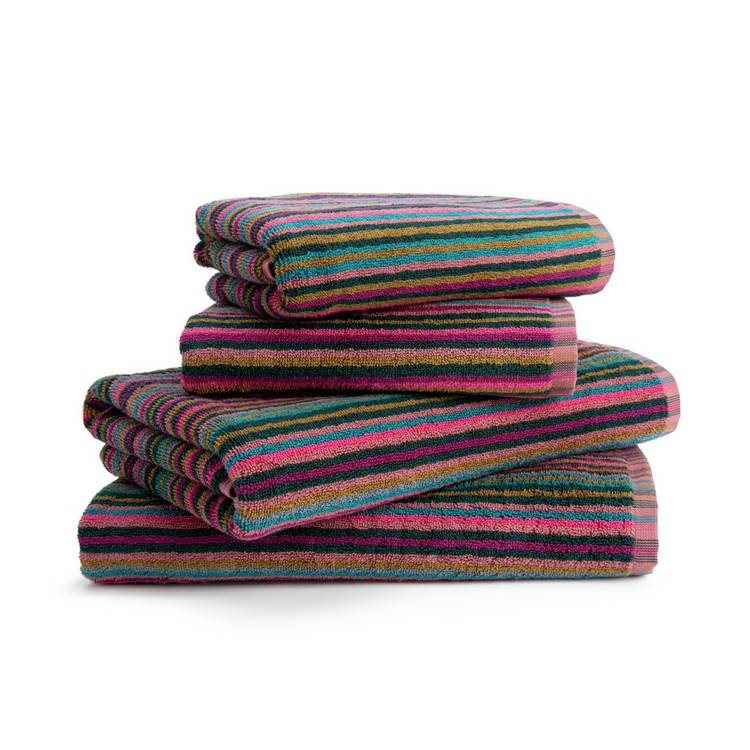 Habitat Bright Stripe 4 Piece Towel Bale - Multicoloured 0