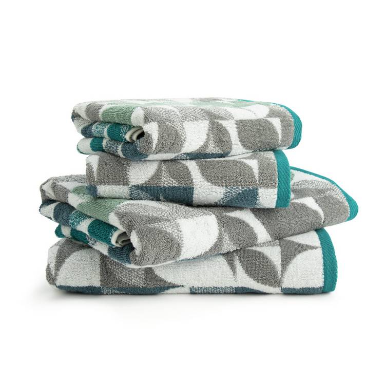 Habitat Geo Shape 4 Piece Towel Bale - Blue & Grey 0