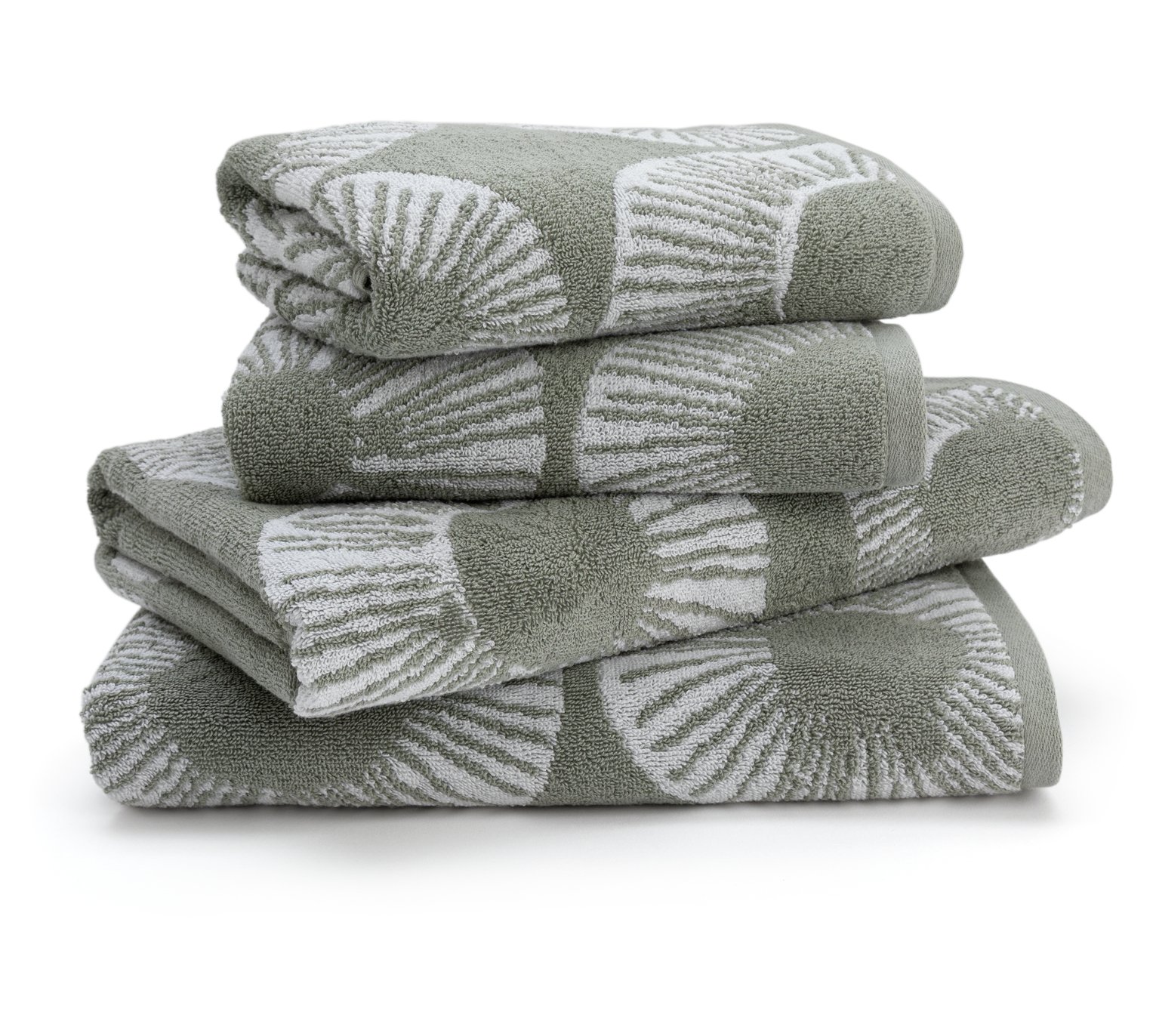 Habitat Evelyn Geo Tufted 4 Piece Towel Bale - Grey & White