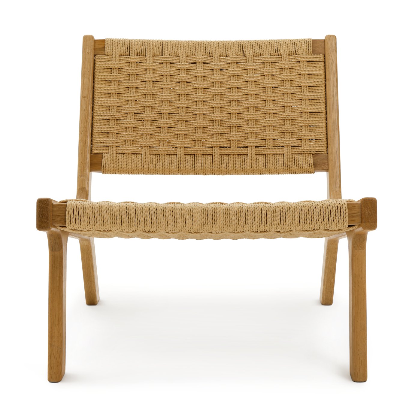 Habitat Faro Woven Paper Rope and Oak Accent Chair - Natural