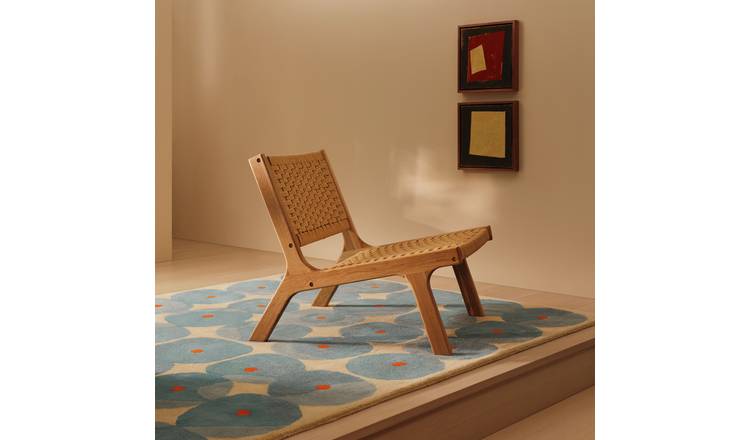 Habitat Faro Woven Paper Rope and Oak Accent Chair - Natural