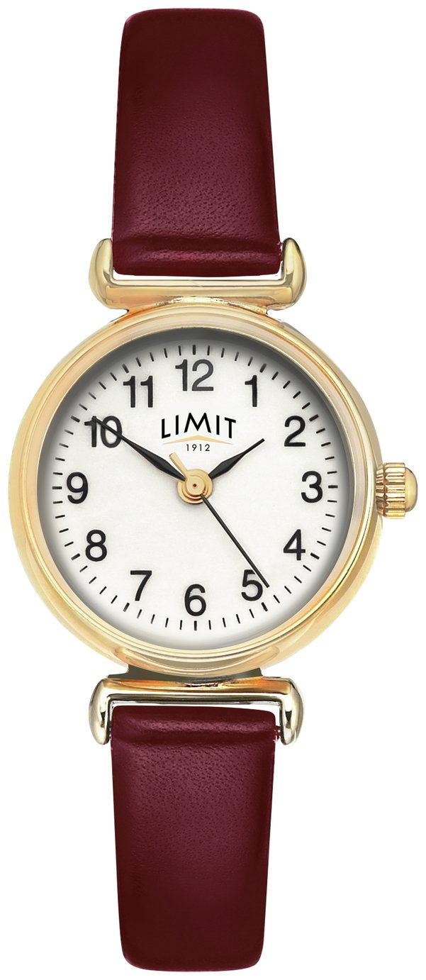 Limit Ladies Burgundy Faux Leather Strap Watch