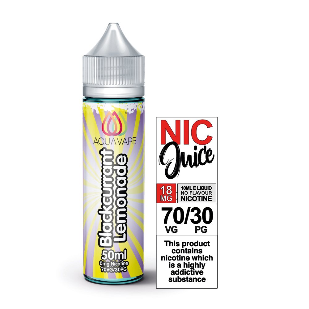 Aqua Vape Blackcurrent Lemonade 50ml 0mg with Shot